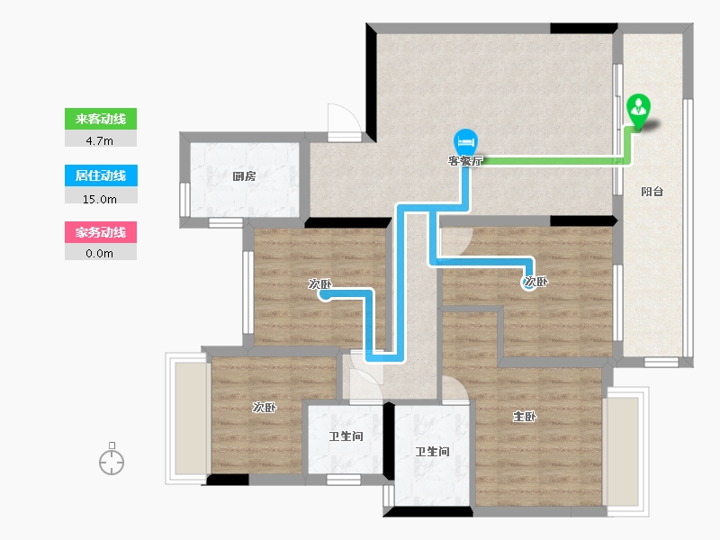 河南省-驻马店市-翡翠院子-126.00-户型库-动静线