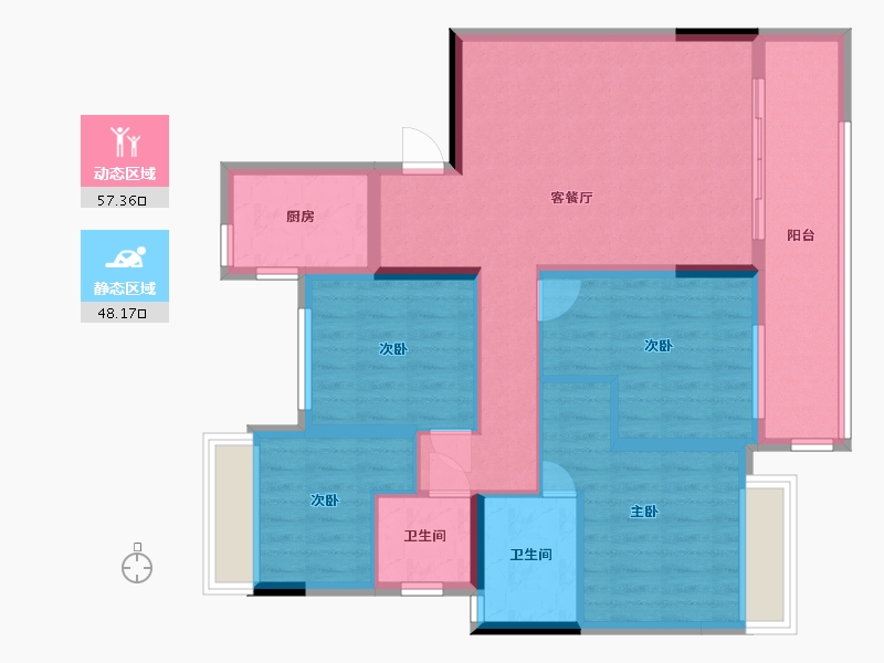 河南省-驻马店市-翡翠院子-126.00-户型库-动静分区