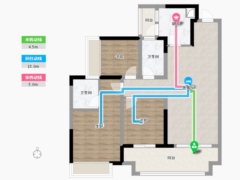 贵州省-贵阳市-吾悦广场-90.00-户型库-动静线