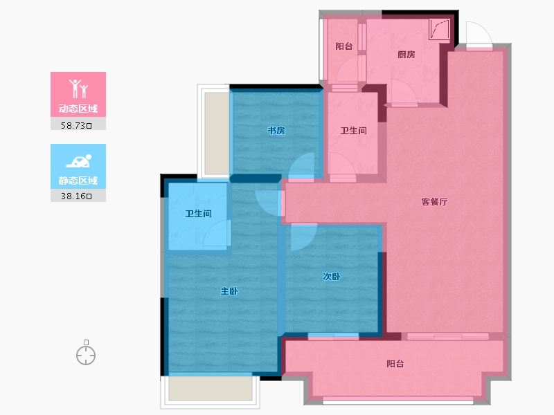 贵州省-贵阳市-吾悦广场-90.00-户型库-动静分区