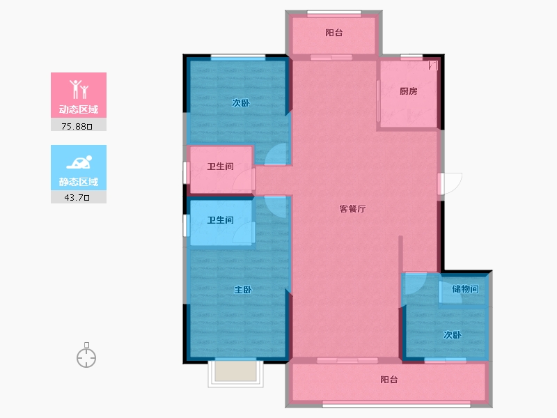 山东省-菏泽市-富邦历山湾​-108.01-户型库-动静分区