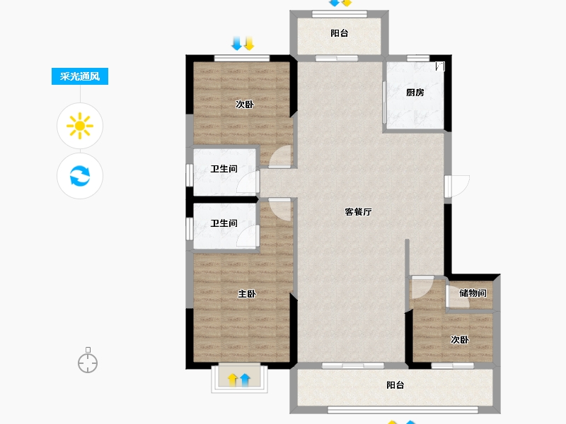 山东省-菏泽市-富邦历山湾​-108.01-户型库-采光通风