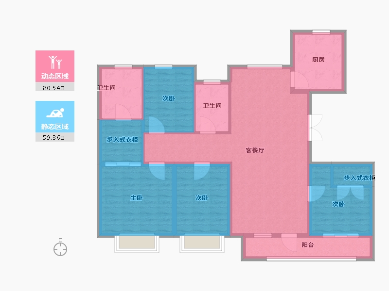 山东省-潍坊市-鲁商首府-126.44-户型库-动静分区