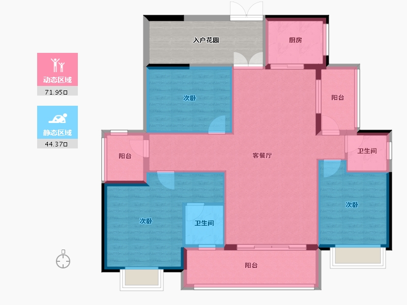 贵州省-黔东南苗族侗族自治州-学府人家-115.80-户型库-动静分区