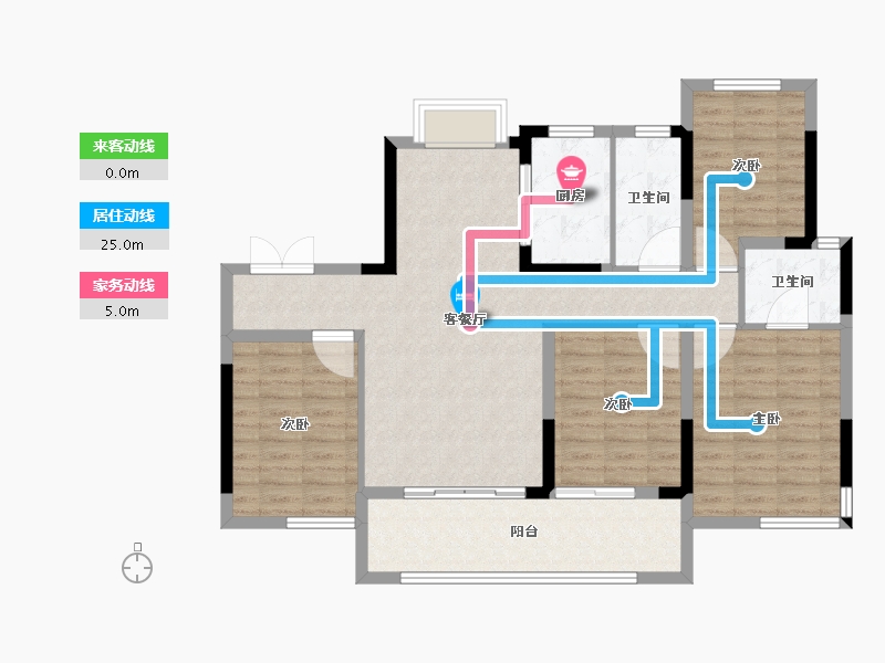 福建省-莆田市-玖玺正荣府3期-107.21-户型库-动静线