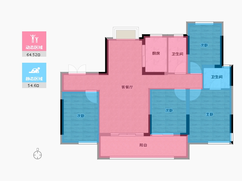 福建省-莆田市-玖玺正荣府3期-107.21-户型库-动静分区