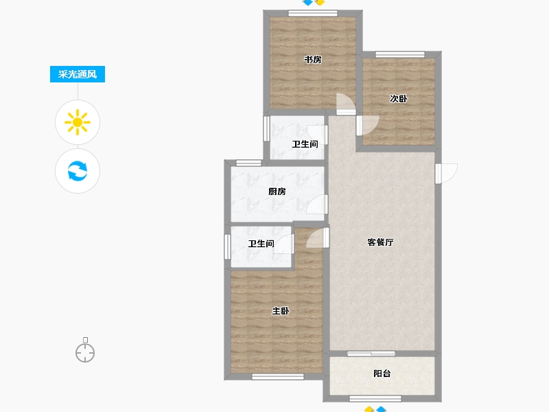 山东省-泰安市-东岳广场-97.06-户型库-采光通风