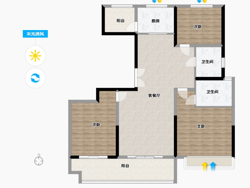 山东省-临沂市-掌舵东岸-131.00-户型库-采光通风