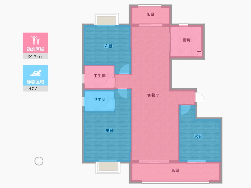 山东省-菏泽市-富邦历山湾​-106.40-户型库-动静分区