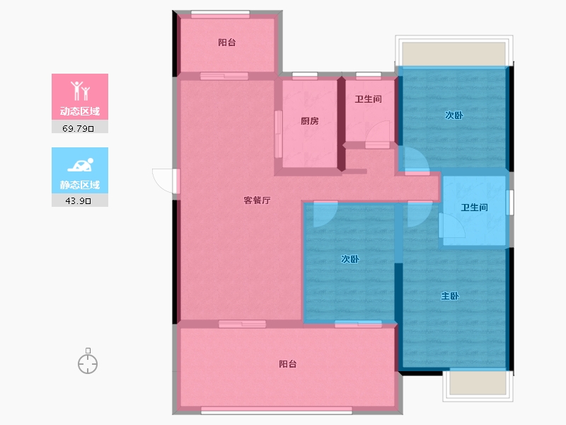 湖北省-荆门市-众和月湖壹品-101.60-户型库-动静分区