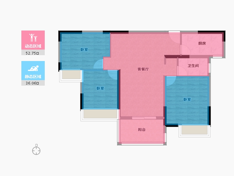 湖北省-荆门市-洋丰·凤凰香醍-79.67-户型库-动静分区