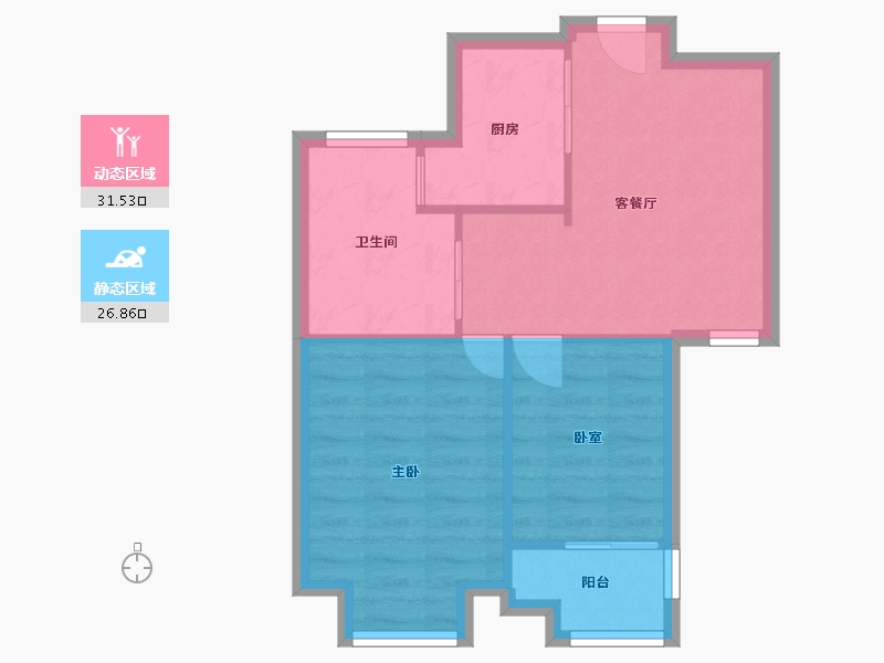 浙江省-宁波市-楠悦嘉园-50.00-户型库-动静分区