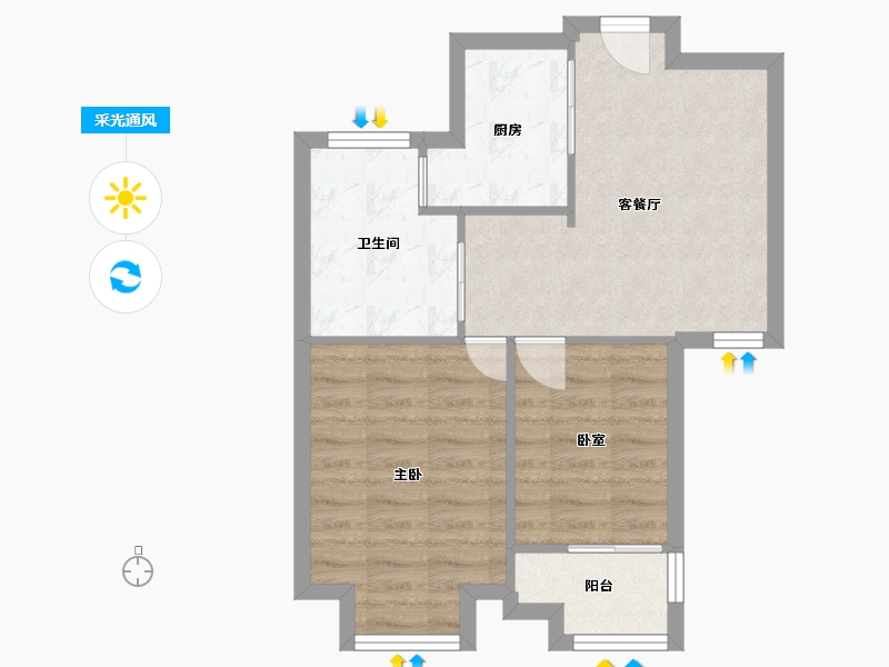 浙江省-宁波市-楠悦嘉园-50.00-户型库-采光通风