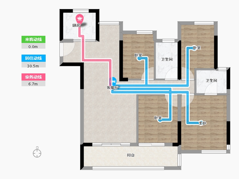 福建省-莆田市-玖玺正荣府3期-98.41-户型库-动静线