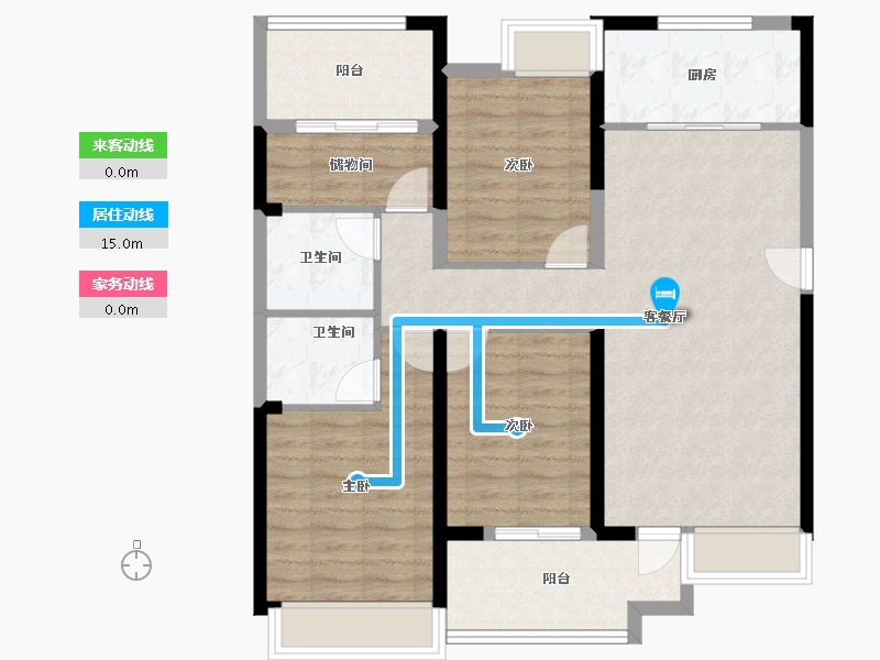 安徽省-阜阳市-罍街堂前樾-96.96-户型库-动静线