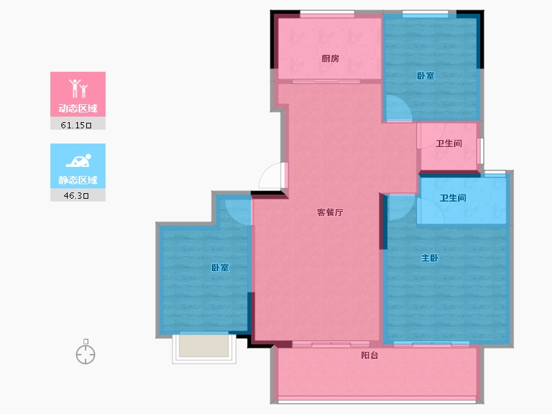 河南省-濮阳市-冶都玖號院一期-97.60-户型库-动静分区