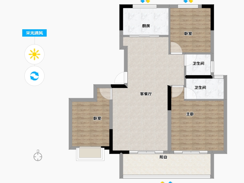 河南省-濮阳市-冶都玖號院一期-97.60-户型库-采光通风