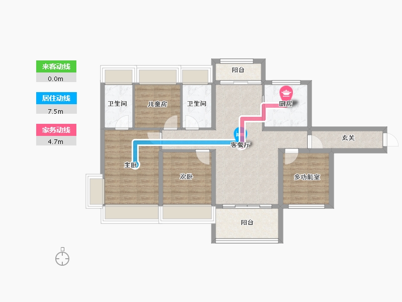 广东省-清远市-碧桂园·欢乐颂-94.46-户型库-动静线