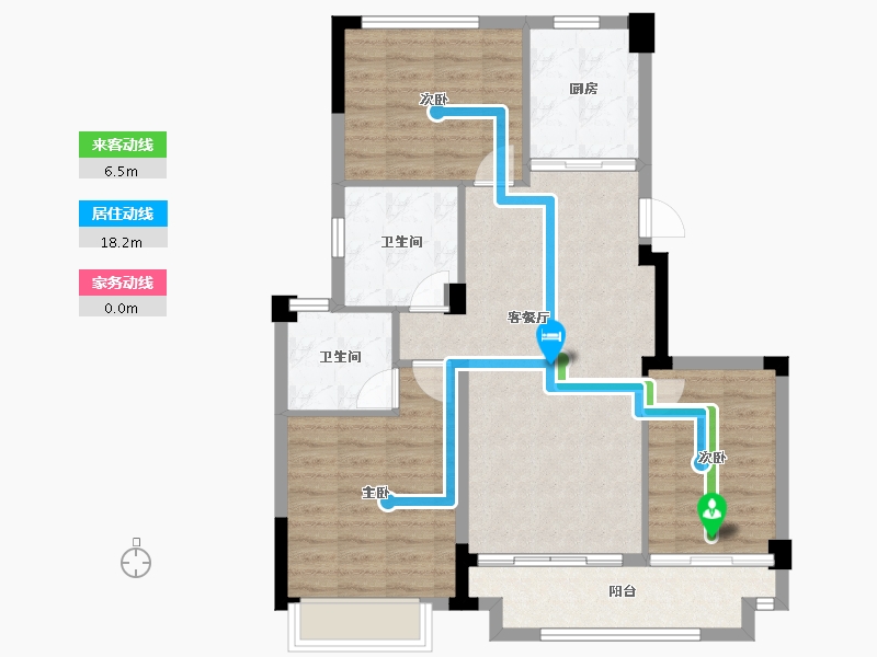 浙江省-金华市-商城朝阳万象-85.60-户型库-动静线