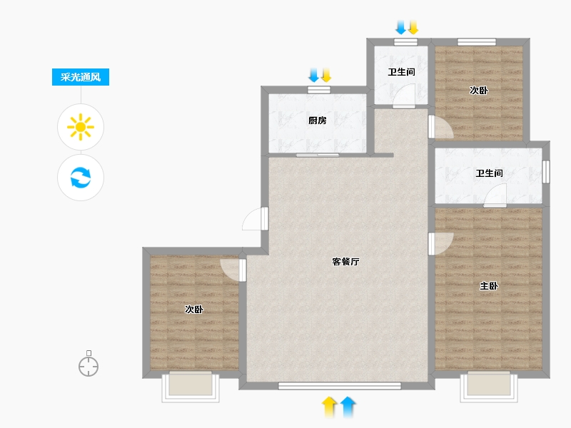 河北省-秦皇岛市-中冶德贤华府-111.20-户型库-采光通风