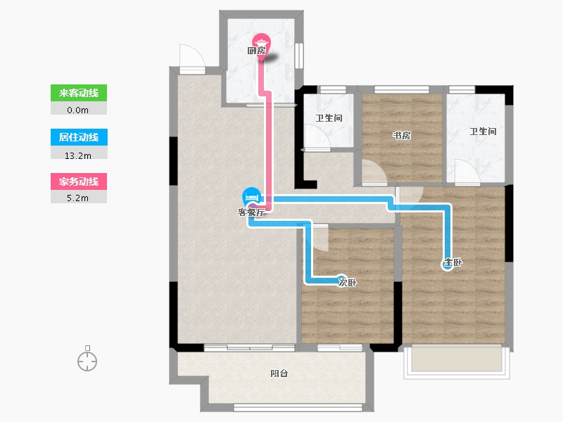 安徽省-宿州市-祥生·云湖悦-87.85-户型库-动静线