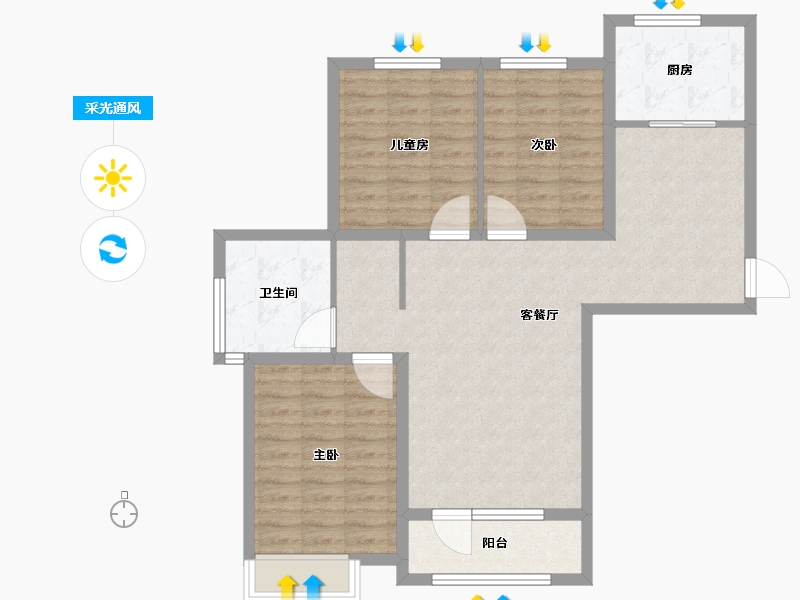 河北省-秦皇岛市-金梦海湾柒号香堤澜庭-91.58-户型库-采光通风