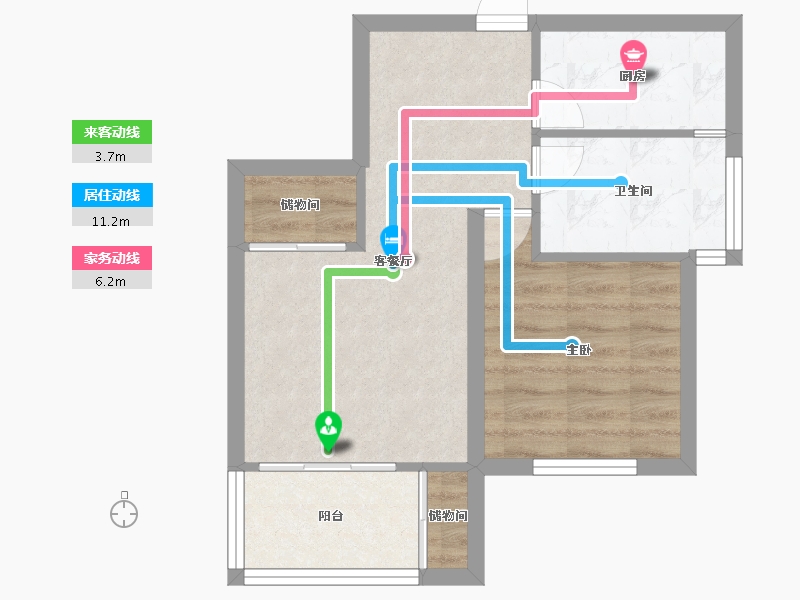 山东省-济宁市-鑫琦国际广场-46.18-户型库-动静线