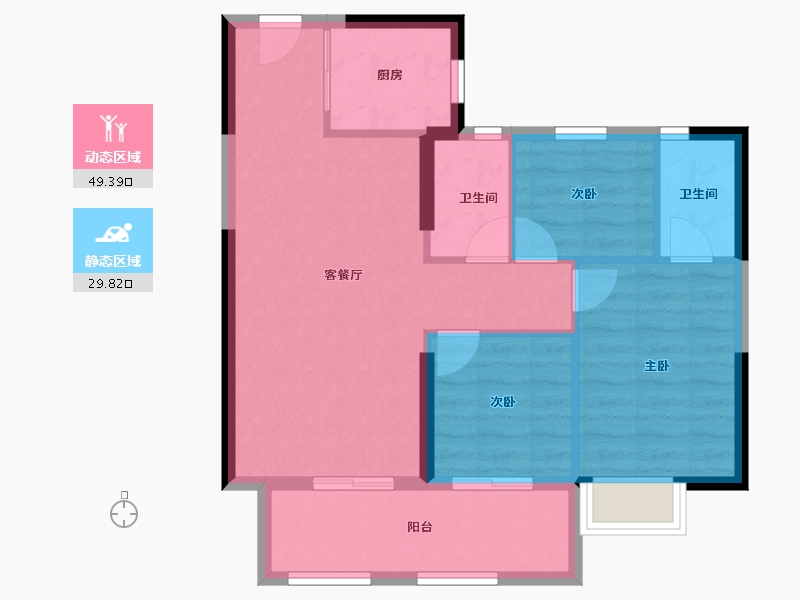 福建省-福州市-中发印象外滩-71.20-户型库-动静分区