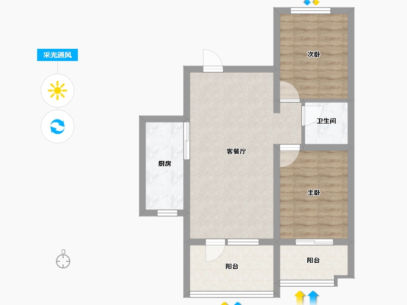 河北省-秦皇岛市-在水一方-61.63-户型库-采光通风