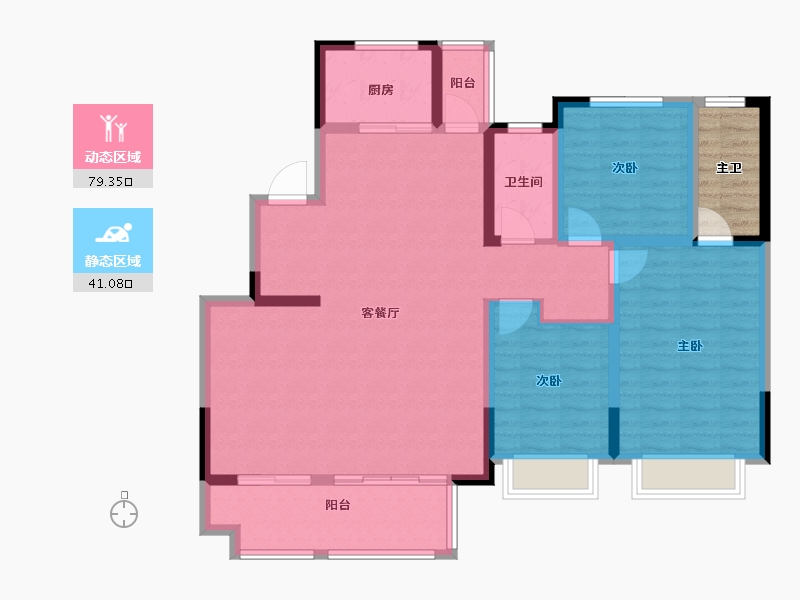 河南省-濮阳市-瑞璞澜亭叙-113.60-户型库-动静分区