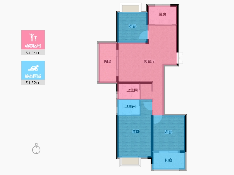 福建省-福州市-中铁城江督府-94.41-户型库-动静分区