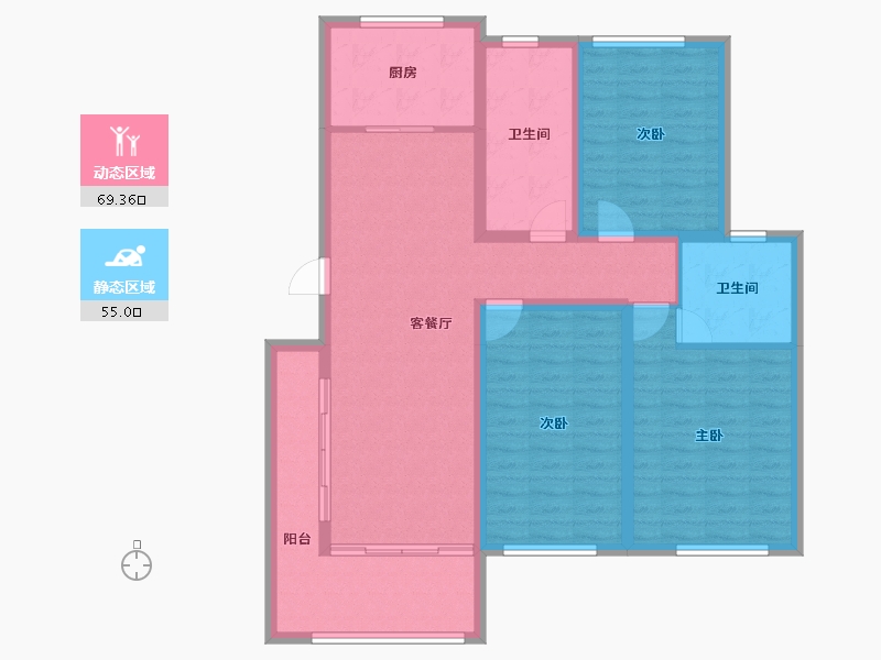 山东省-济宁市-水岸雅居-111.65-户型库-动静分区