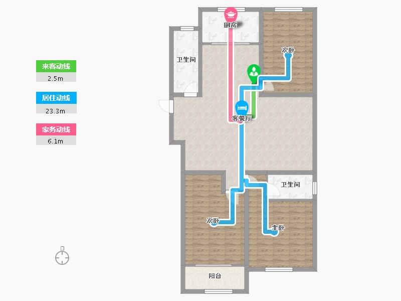 山东省-济宁市-水岸雅居-121.59-户型库-动静线