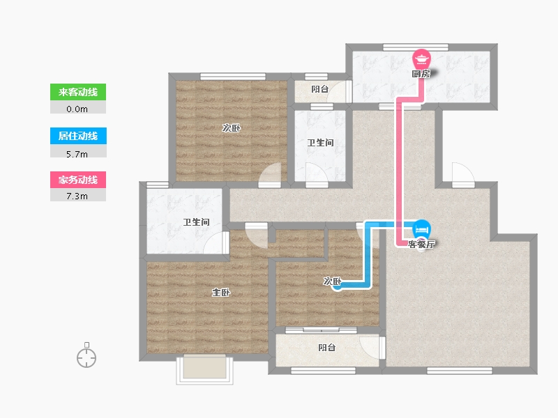 山东省-济宁市-金凤理想城-111.19-户型库-动静线