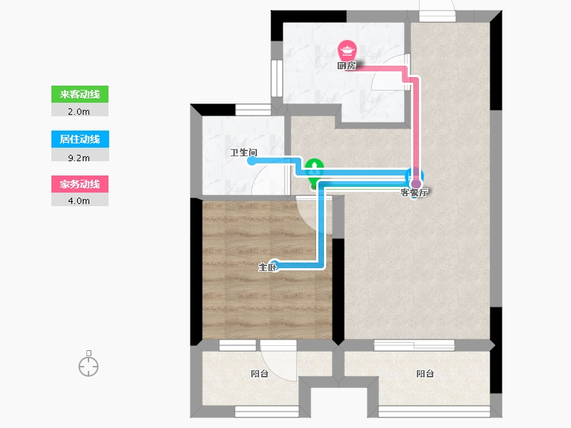 山东省-济宁市-鑫琦国际广场-44.35-户型库-动静线