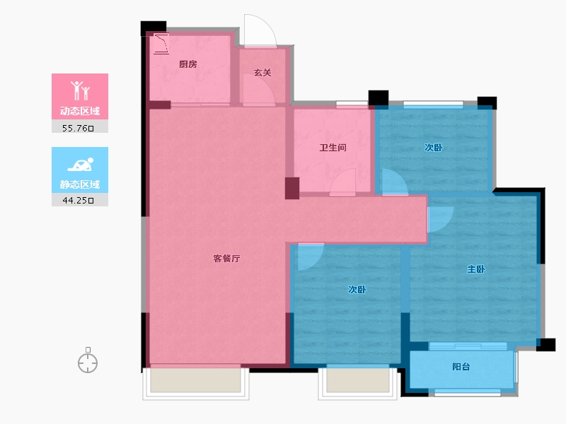 河南省-焦作市-万基·华府-89.77-户型库-动静分区