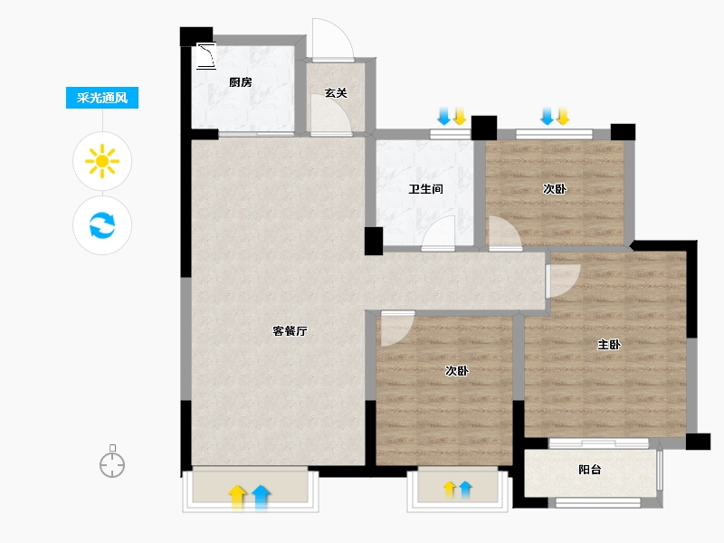 河南省-焦作市-万基·华府-89.77-户型库-采光通风