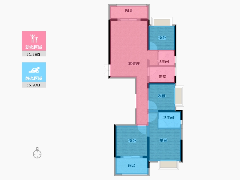 福建省-福州市-中铁城江督府-94.89-户型库-动静分区