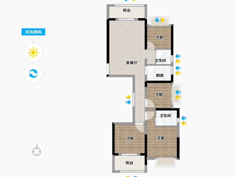 福建省-福州市-中铁城江督府-94.89-户型库-采光通风