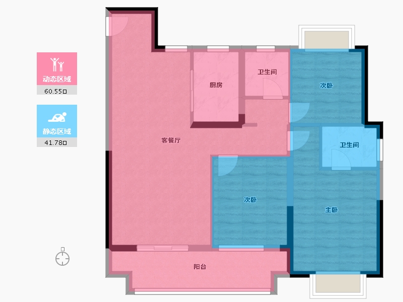 湖北省-黄石市-大冶·中梁首府-91.77-户型库-动静分区