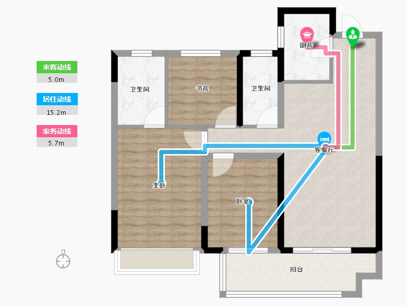 河南省-安阳市-安阳建业城三期云著-88.00-户型库-动静线