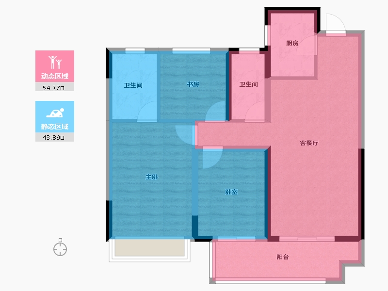 河南省-安阳市-安阳建业城三期云著-88.00-户型库-动静分区