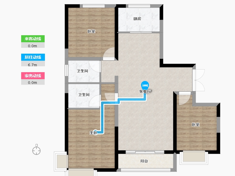 河北省-邯郸市-荣盛君兰苑-103.20-户型库-动静线