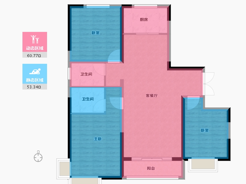 河北省-邯郸市-荣盛君兰苑-103.20-户型库-动静分区