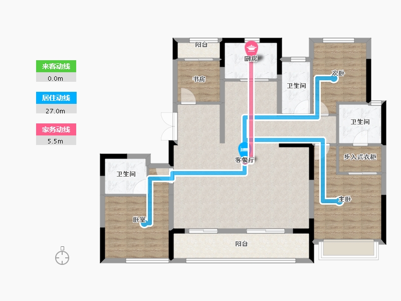 浙江省-嘉兴市-绿城华景川蘭园-126.21-户型库-动静线