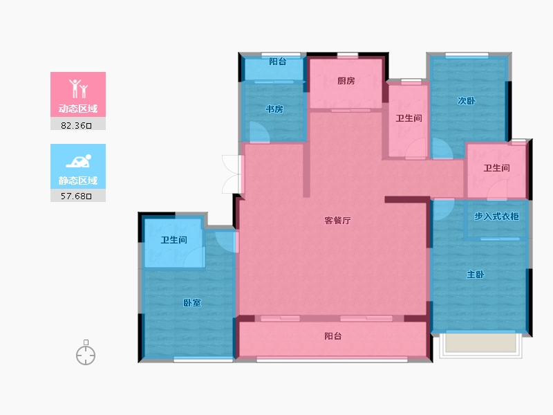 浙江省-嘉兴市-绿城华景川蘭园-126.21-户型库-动静分区