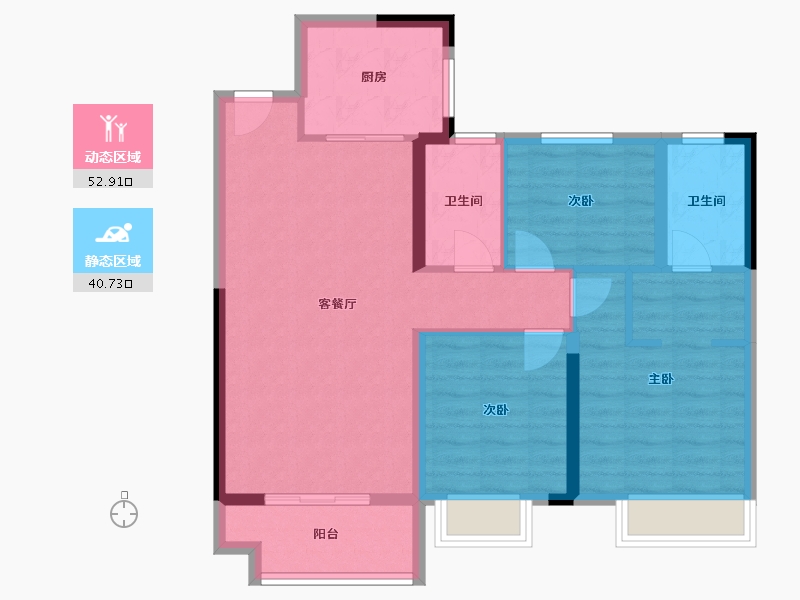 湖北省-黄石市-大冶·中梁首府-83.67-户型库-动静分区