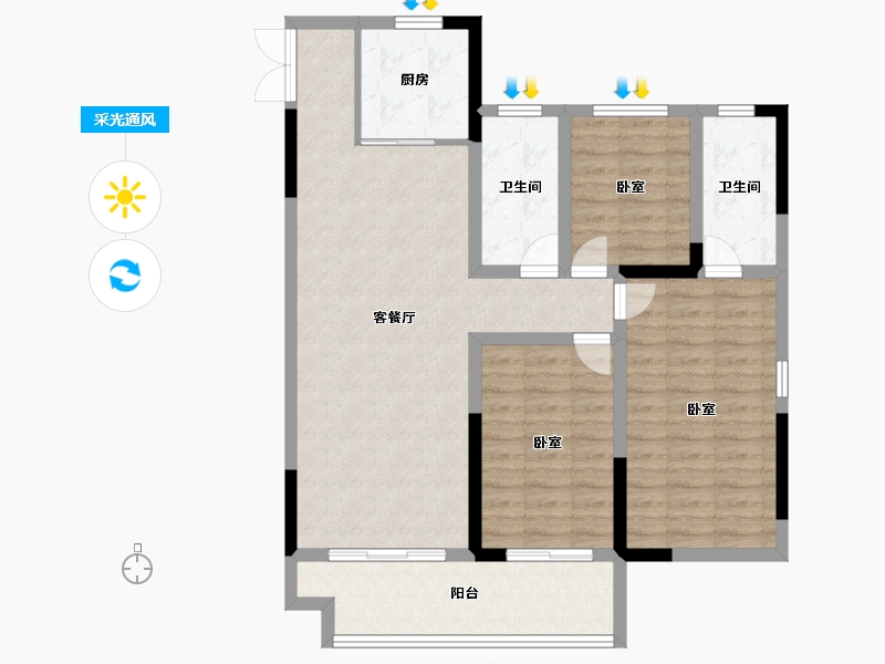 河南省-漯河市-攀恒泰和院-97.39-户型库-采光通风