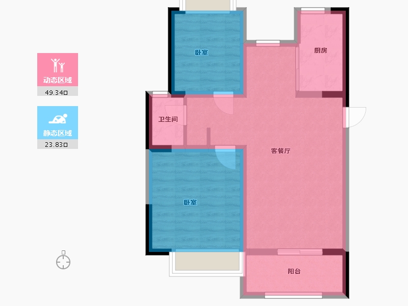 河北省-石家庄市-福商祥云筑-65.00-户型库-动静分区