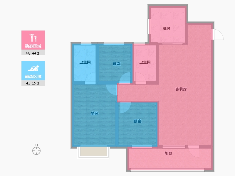 山东省-济宁市-保利时光印象-98.40-户型库-动静分区